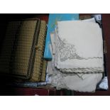 Table Linen, needlework basket and contents:- One Box