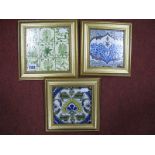 Two Dutch Style Hand Painted Tiles, (framed) with one other tile. (3)