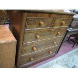 A XIX Century Mahogany Chest of Drawers, with two short and three long drawers, on plinth base.