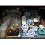 Quantity of Glassware, Midwinter tableware, ceramics:- Two Boxes