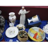 Doulton His Holiness HN2888, Buckingham Palace Vase, Wade Whimsies, etc:- One Tray