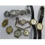 Vintage and Later Ladies Wristwatch Heads, (no straps), Bulova and other wristwatches.