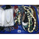 A Mixed Lot of Assorted Costume Bead Necklaces:- One Tray