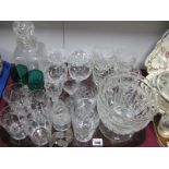 Whisky Decanter, tumblers, wines, Campagna vase, etc:- One Tray