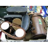 Four Pairs of Binoculars - Pathescope 16 x 50, Cavalier 8 x 30, Omiya 8 x 30, KIK Toky 10 x 50;