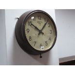 Bakelite Circular Cased Smiths Electric Wall Clock, 37cm wide.