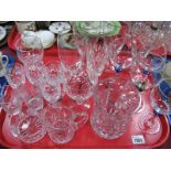 Lead Crystal Jug, sherries, mug and other glasswares:- One Tray