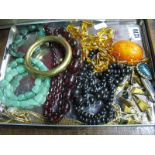 Grosse 1958 German Vintage Costume Necklace, bead necklaces, bangle, etc.