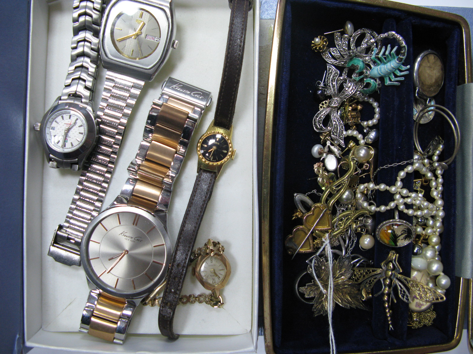 Assorted Costume Jewellery, including brooches, earrings, imitation pearls, ladies and gent's