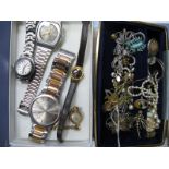 Assorted Costume Jewellery, including brooches, earrings, imitation pearls, ladies and gent's