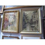 Early XX Century Canal and Gondola Scenes, two oils on canvas, 39.5 x 29cm. (2)