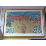 Eliezer Weishoff (Israeli Artist), Middle Eastern City, print, pencil signed to margin lower