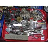 Six B60 Fiddle Back Forks, Rex and 120 Tiger forks, marrow scoop, other cutlery, napkin rings,