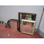 Five Wall Mirrors, including early XX Century tortoiseshell effect framed example.