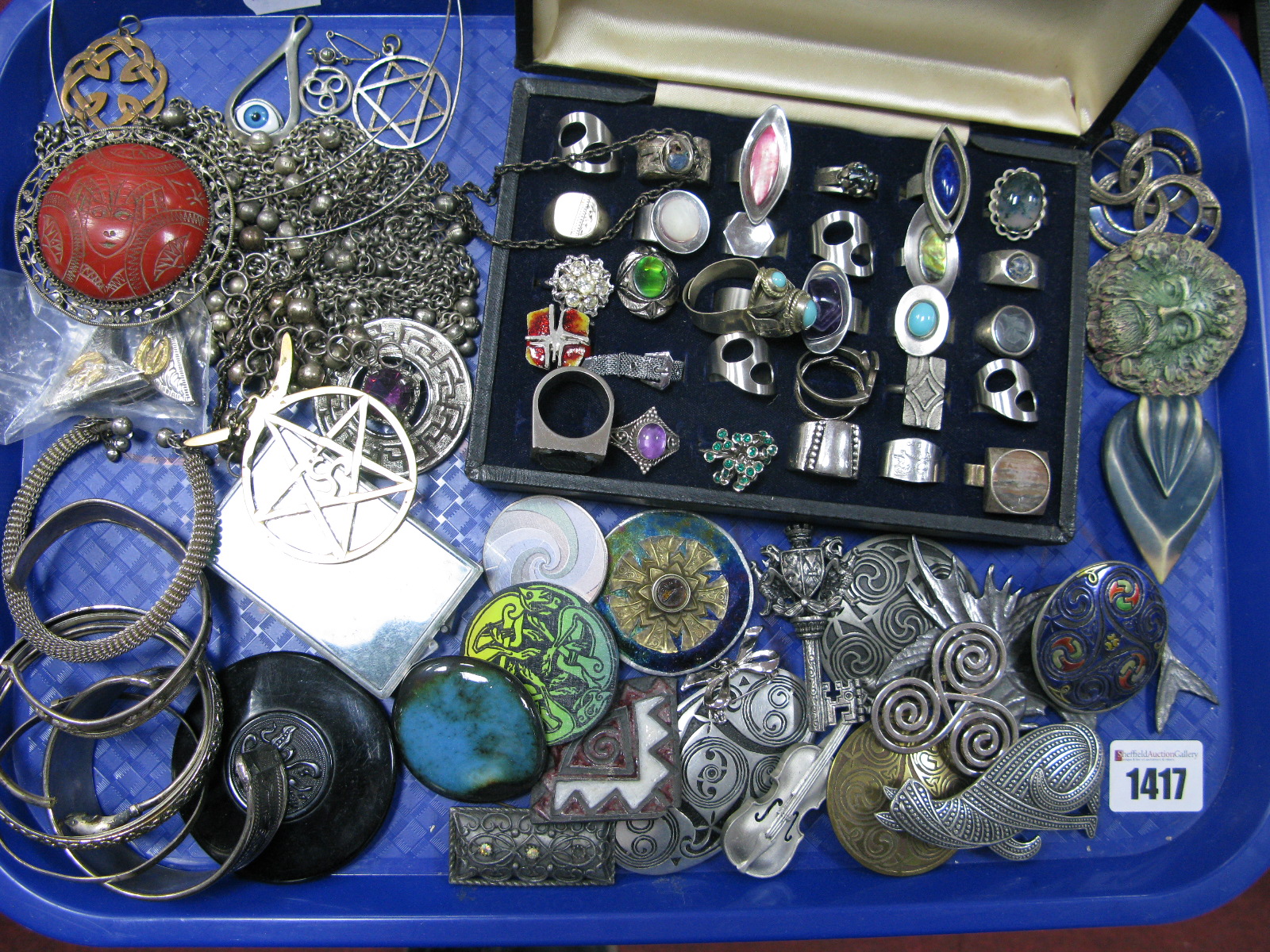 A Mixed Lot of Assorted Costume Jewellery, including Celtic style brooches and bangles; together