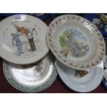 Four Military Commemorative Plates:- A circa 1850's Sarreguemines dish depicting General Jourdan (