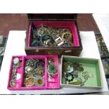 Arts & Crafts Style and Other Brooches, chains, pendants, etc:- contained in an Oriental style