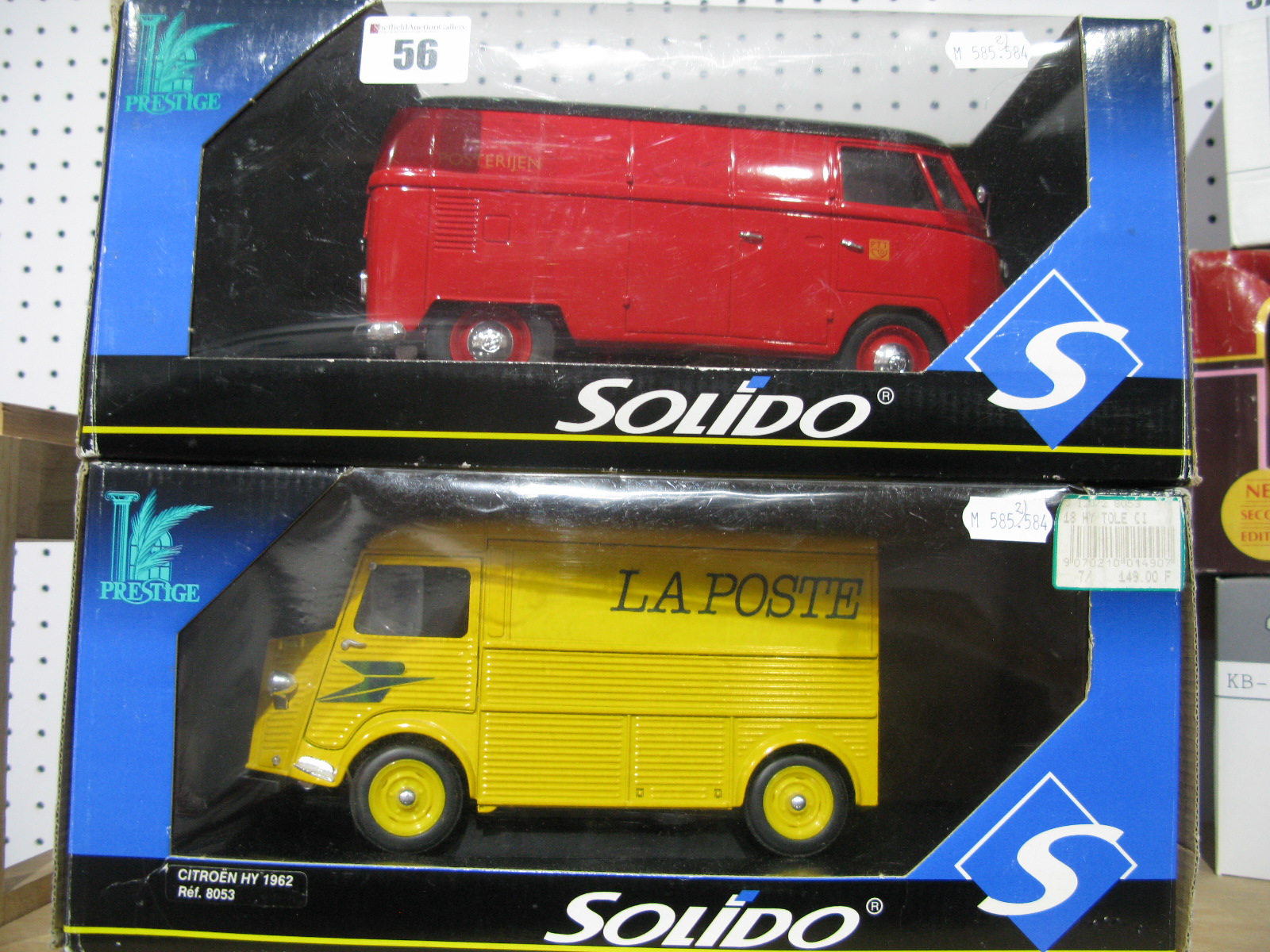 Two Solido 1:18th Scale Diecast Model Vehicles, VW Van 'PTT-Posterijen', #8053 Citroen HY 1962 'LA