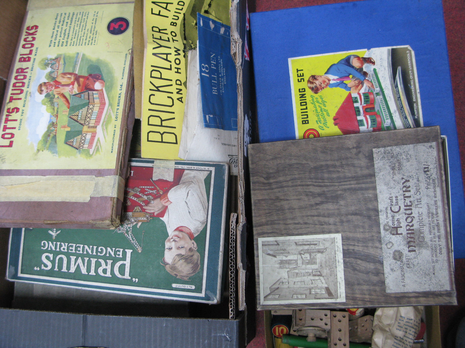 A Quantity of Early to Mid XX Century Construction Sets, including 'Primus'/Kliptiko/Bayko, among