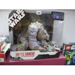 A Modern Star Wars The Force Unleashed Plastic Model Battle Rancor with Felucian Rider, boxed.