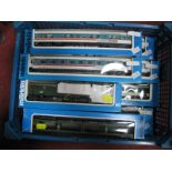 Eight Items Marklin 'HO Gauge DB and Swiss Railways Rolling Stock Express Coaches, two car