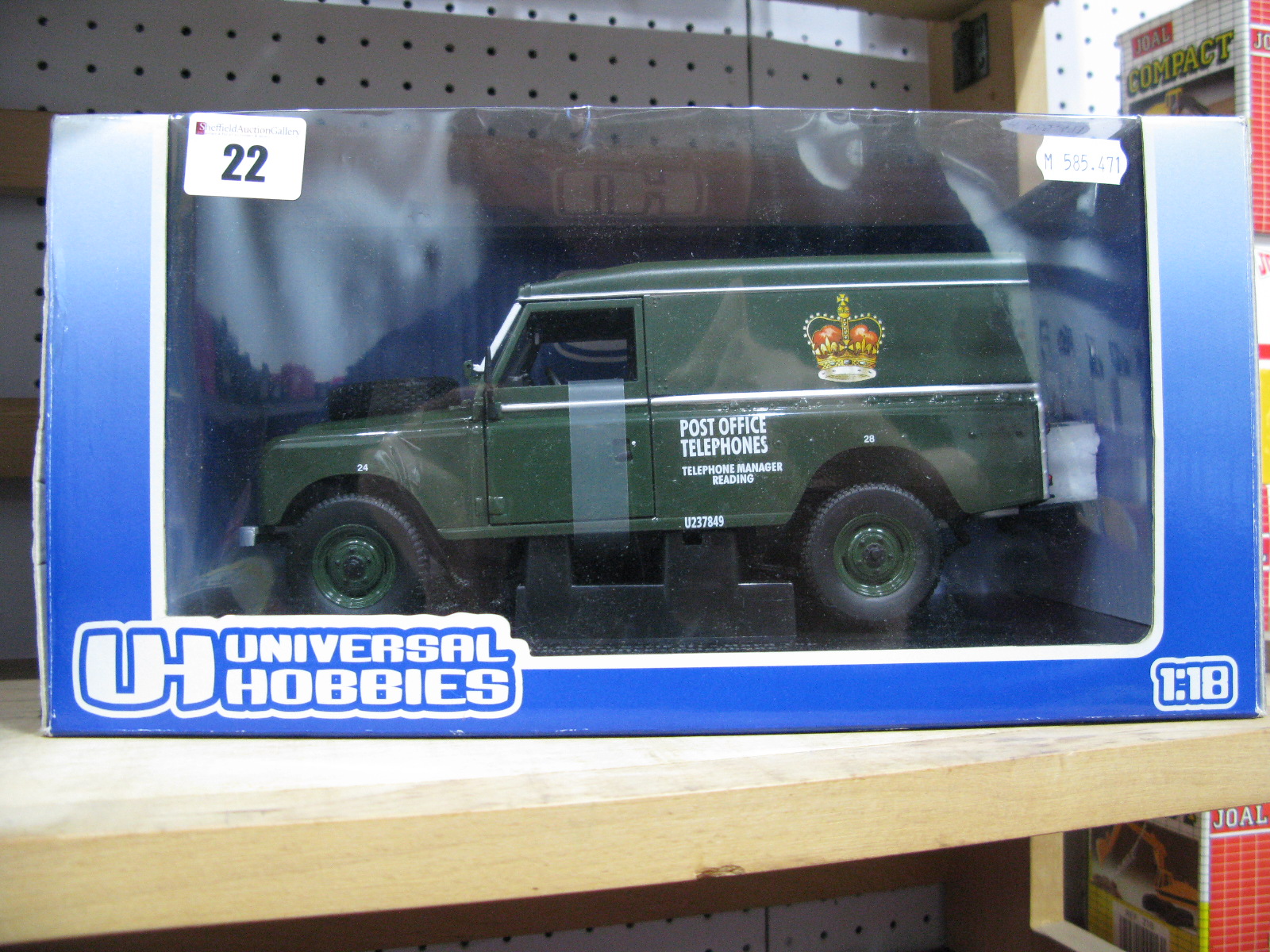 A Universal Hobbies 1:18th Scale #4425 Diecast Model Land Rover Series III Hard Top "Post Office -