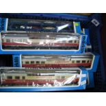 Seven Marklin 'HO' Gauge Continental Outline Items, Rolling stock, five DB railway red/cream "