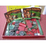 A Quantity of Post war Red/Green Meccano, all playworn in a poor No. 8 box.