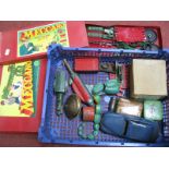 A Quantity of Mid XX Century Toys, including a tin space gun, Meccano. Minic, Chad Valley, among