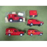 Four White Metal Kit Built Model Vehicles, all with Royal Mail liveries, including Land Rover