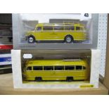 Two Minichamps 1:43rd Scale Diecast Model 'Deutsch Bundespost' Mercedes Buses, including #010483