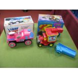 Two Battery Operated Plastic Toy Vehicles by Marx, comprising of four wheel drive hill climbing