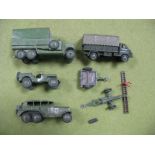 A Small Quantity of Mid XX Century Dinky Vehicles, all military related, including American Jeep.