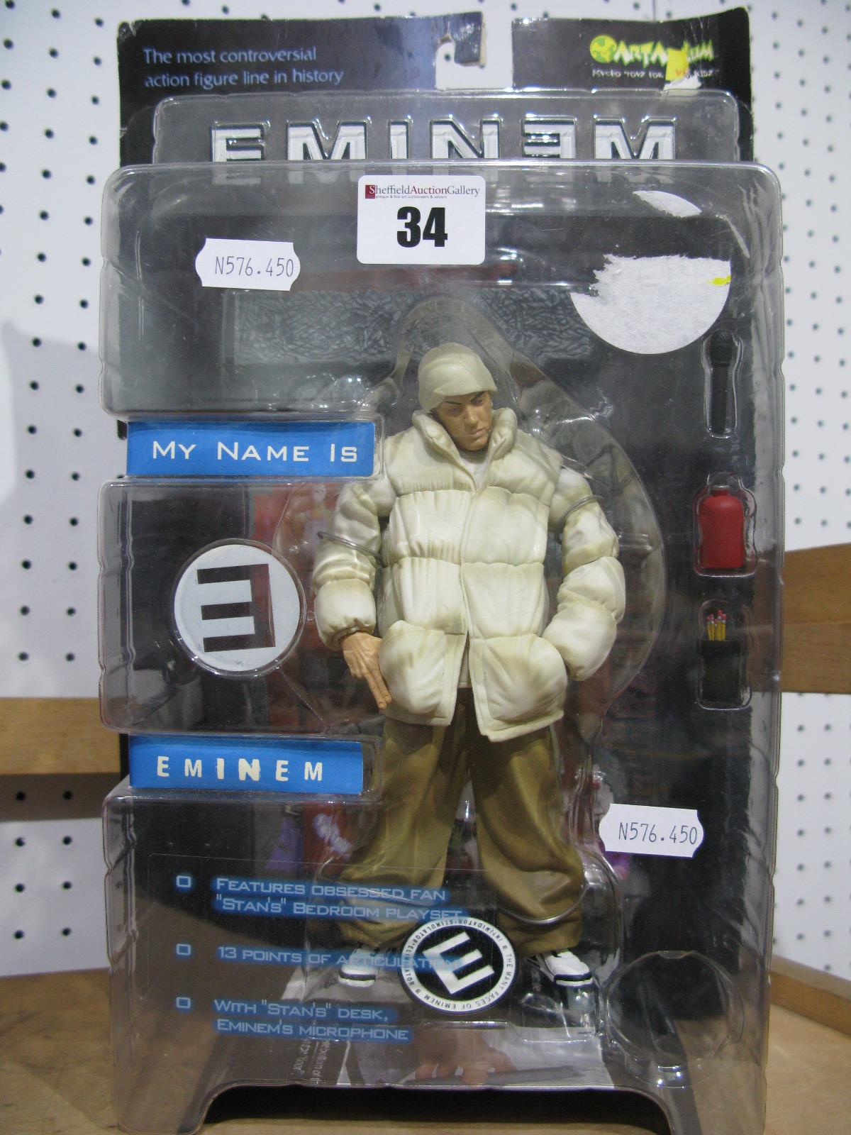 Eminem Action Figure by Art Asylum, (Marshall Mathers/Slim Shady) in original packaging, (some