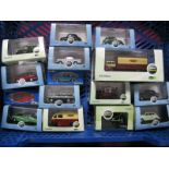 Fifteen Cased Boxed 1:76 Scale Diecast Vehicles, thirteen Oxford, two Base Toys, condition