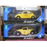 Two Solido 1:18th Scale Diecast Outline Continental 'Postal' Vehicles, comprising VW Beetle '