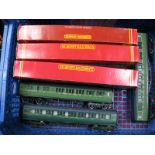 Six Hornby 'OO' Gauge/4mm "Southern Railway" Coaches - composite, brake and 3rd etc,three boxed,