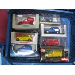 Seven Diecast Model Vehicles, approximately 1:43rd Scale by Vitesse, Solido, Brumm, Schuco, Oxford