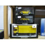 Three Minichamps 1:43rd Scale Diecast Model "Deutsch Bundespost/Deutsche Post" Liveried Vehicles,