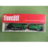 A Wills Firecast 'OO' Gauge White Metal Kit Built 4-6-0 Locomotive, plus eight wheel tender,