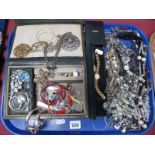 A Mixed Lot of Assorted Costume Jewellery, including two ladies wristwatches, enamel pins and