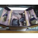 A Vintage "Asprey London" Ladies Travel Case, initialled "E.A.M", part fitted with two hallmarked