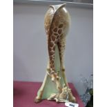 Franz Porcelain Vase, in the form of Giraffe with her calf.