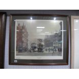 Peter Owen Jones, 'Cole's Corner', ltd edition colour print of 500, pencil signed, P.O.Jones, 40.5 x