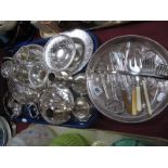 Assorted Plated Ware, including servers, pair of candlesticks, dishes, knife rests, posy, vase,