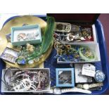 A Mixed Lot of Assorted Costume Jewellery, including wristwatches, boxed stone collection, rosary