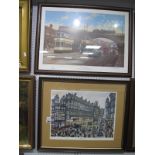 George Cunningham 'High Street', ltd edition colour print, of 250, signed Eric Bottomley, 30 x 41.