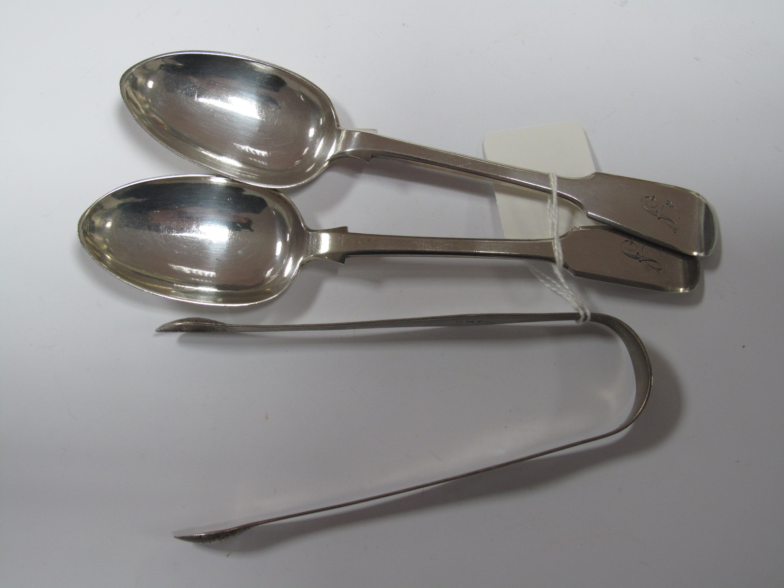 A Pair of Provincial Halmarked Silver Fiddle Pattern Spoons, William Rawlings Sobey, Exeter 1852,