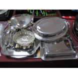 Plated Ware, including lidded entree dishes, Aesthetic style salver, swing handled sugar basket,