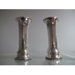 A Pair of Edwardian Silver Vases, Birmingham 1908, by Cornelius Desormeaux Sanders and James Francis